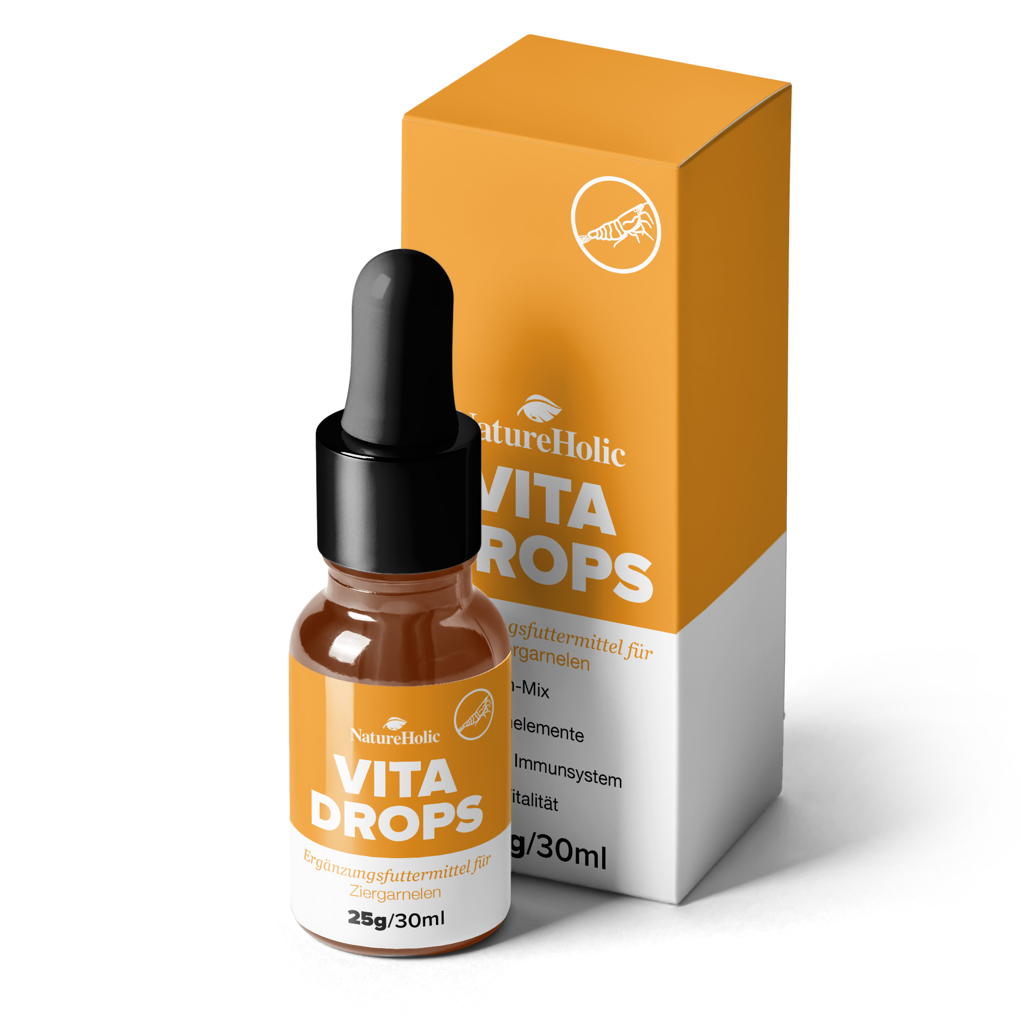 NatureHolic Vita Drops Shrimp, Garnelenfutter Zusatz für mehr Vitalität, 30 ml